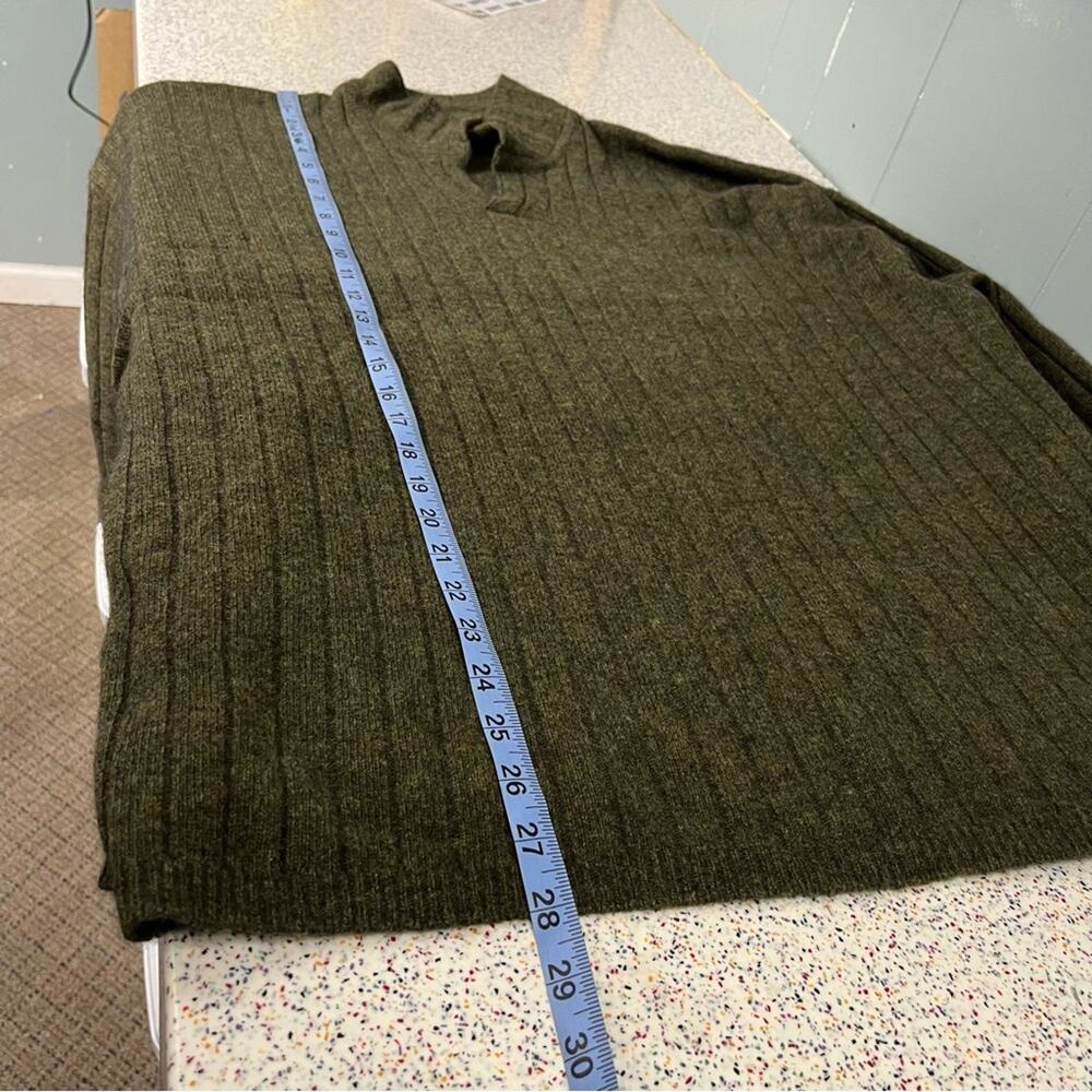 Vintage Structure Lambswool Collared Fisherman Sweater Green Men’s Size XL - Picture 10 of 10
